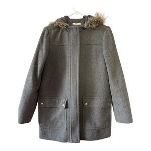 J.Crew Jacket With Faux Fur Hood Size 6